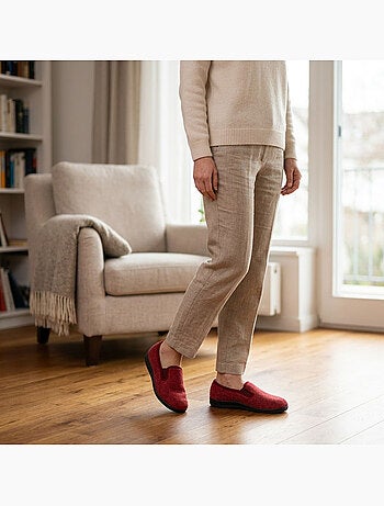 OZABI: Zapatillas de casa para mujer, tipo charentaise, cálidas, forradas y con suela antideslizante