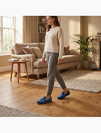 OZABI: zapatillas de terciopelo para mujer, tipo charentaise, cálidas y antideslizantes