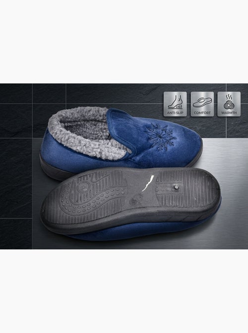 OZABI: zapatillas de terciopelo para mujer, tipo charentaise, cálidas y antideslizantes - Kiabi