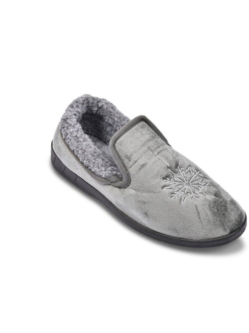 OZABI: zapatillas de terciopelo para mujer, tipo charentaise, cálidas y antideslizantes - Kiabi
