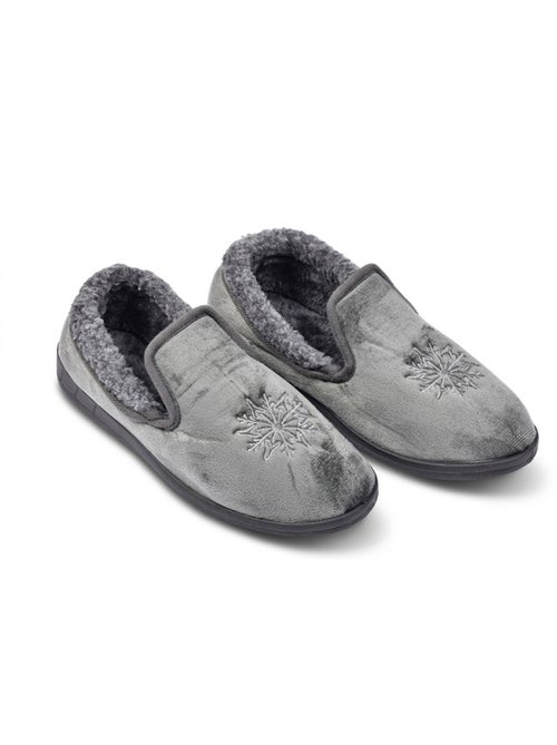 OZABI: zapatillas de terciopelo para mujer, tipo charentaise, cálidas y antideslizantes - Kiabi