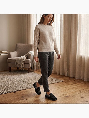 OZABI: zapatillas de terciopelo para mujer, tipo charentaise, cálidas y antideslizantes