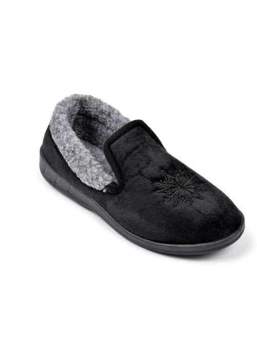 OZABI: zapatillas de terciopelo para mujer, tipo charentaise, cálidas y antideslizantes - Kiabi