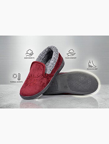OZABI: zapatillas de terciopelo para mujer, tipo charentaise, cálidas y antideslizantes