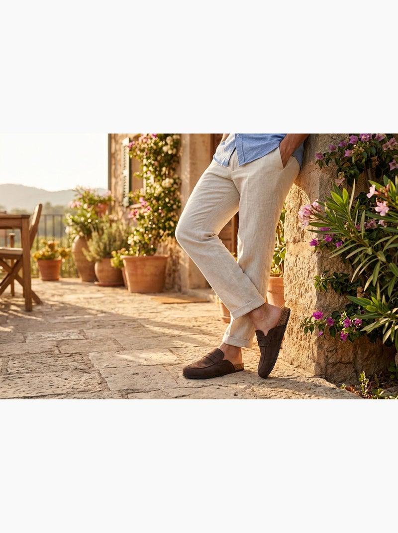 OZABI: zuecos de hombre tipo mules cerrados y cómodos de nubuck Marrón - Kiabi