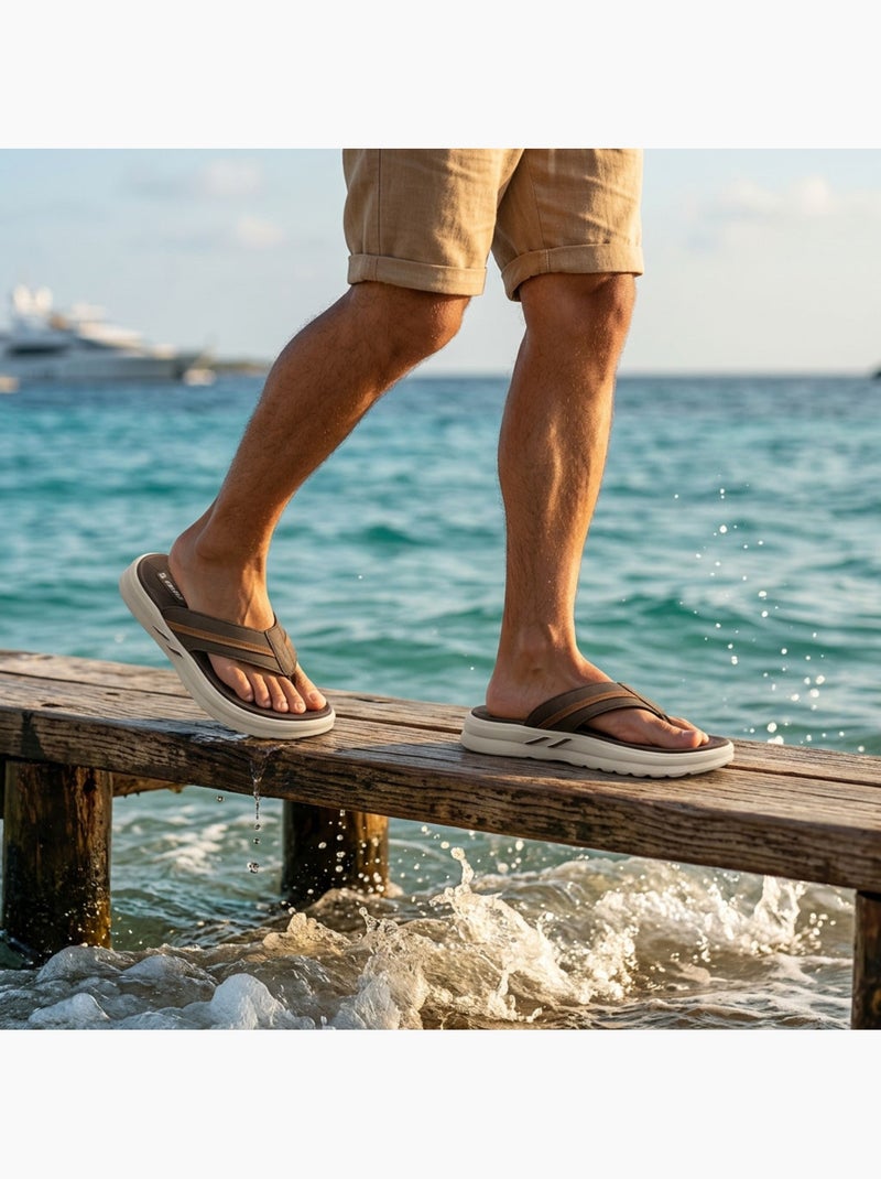OZABI:chanclas cómodas para hombre con suela gruesa antideslizante,ideales para el verano y la playa Marrón - Kiabi