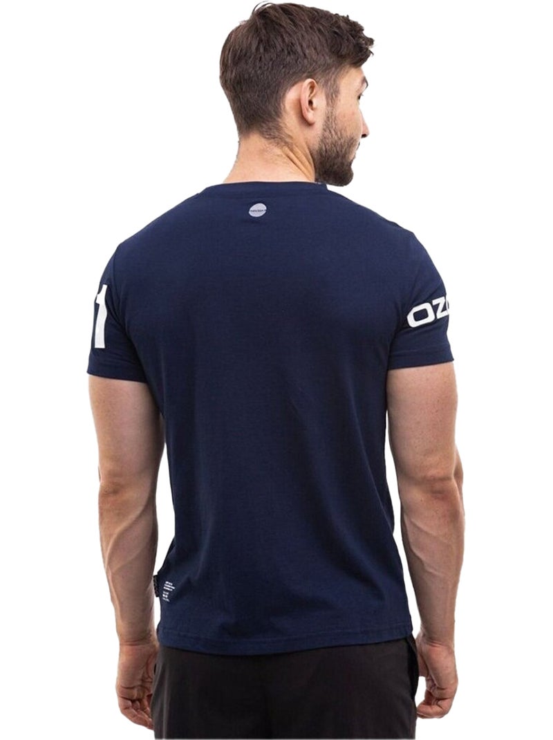 Ozoshi - Camiseta Diseño Estampado de Mangas para Hombre Azul marino - Kiabi