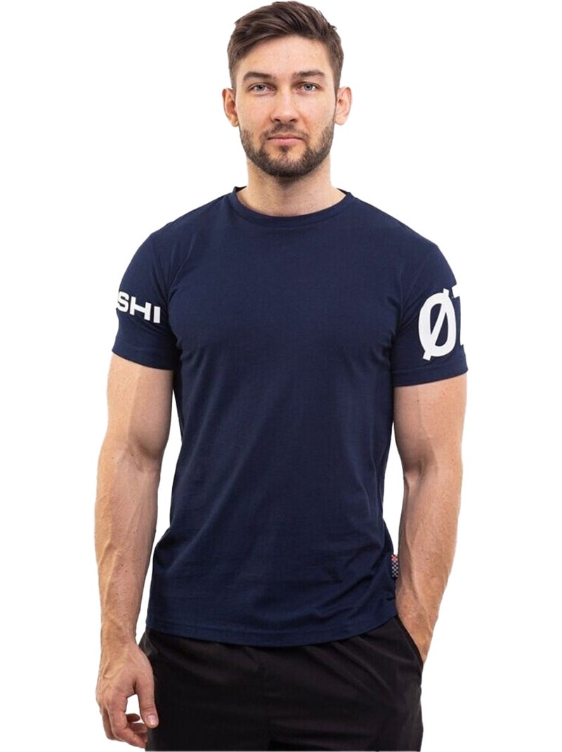 Ozoshi - Camiseta Diseño Estampado de Mangas para Hombre Azul marino - Kiabi