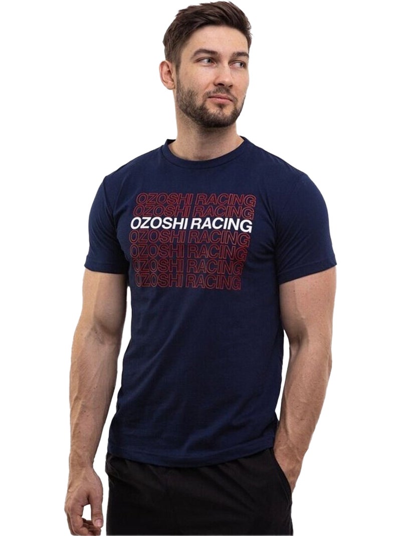 Ozoshi - Camiseta Diseño Logo Repetido para Hombre Azul marino - Kiabi