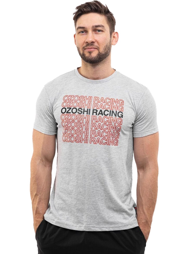 Ozoshi - Camiseta Diseño Logo Repetido para Hombre Gris - Kiabi