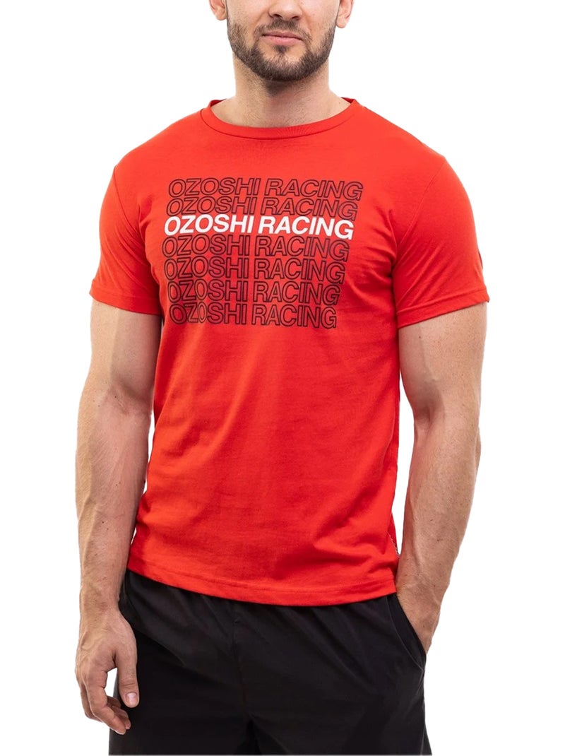 Ozoshi - Camiseta Diseño Logo Repetido para Hombre Rojo - Kiabi
