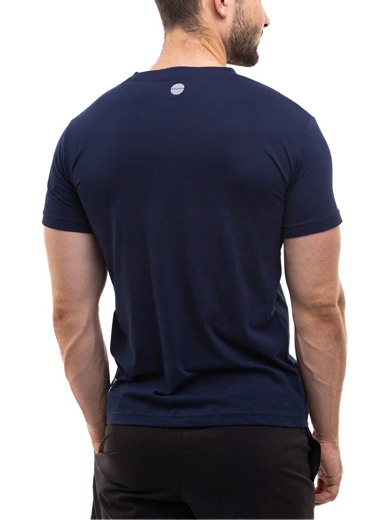 Ozoshi - Camiseta Diseño Logotipo Pequeño para Hombre Azul marino - Kiabi
