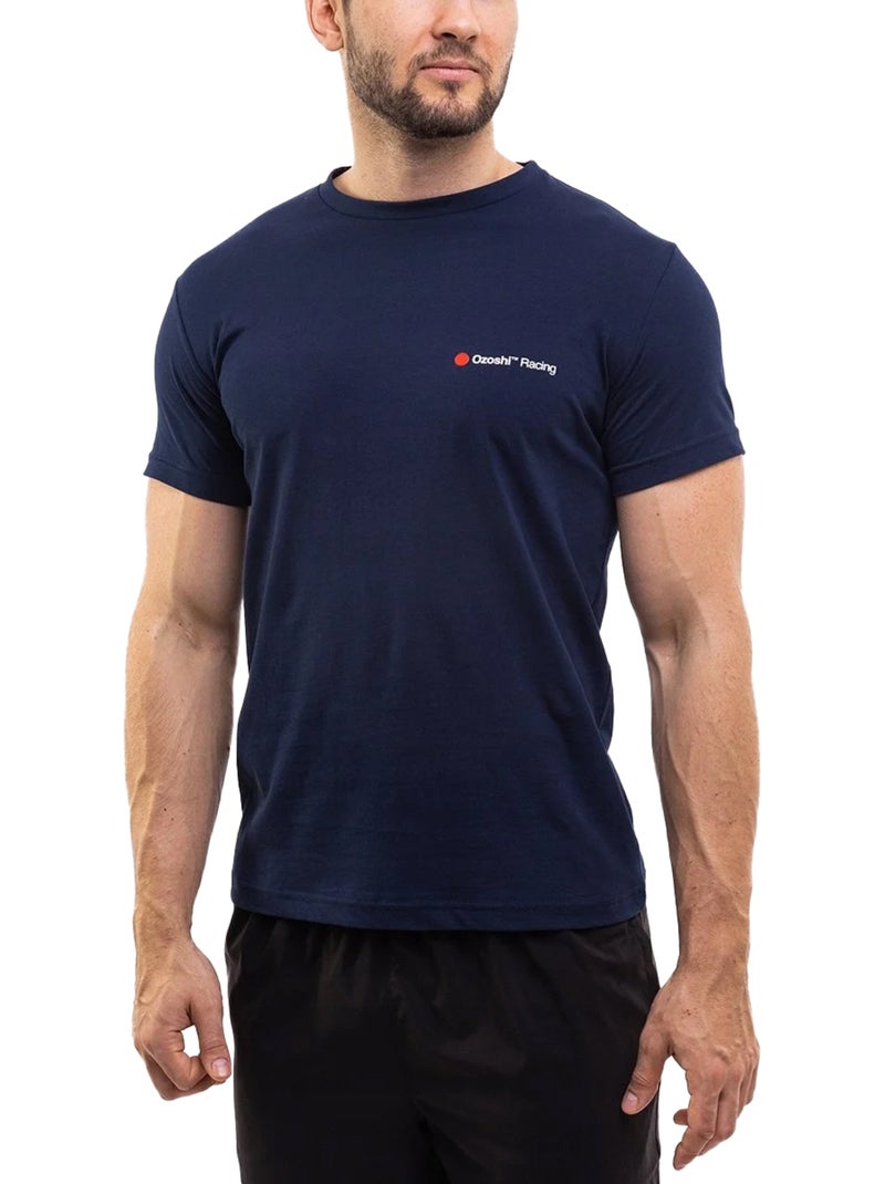 Ozoshi - Camiseta Diseño Logotipo Pequeño para Hombre Azul marino - Kiabi