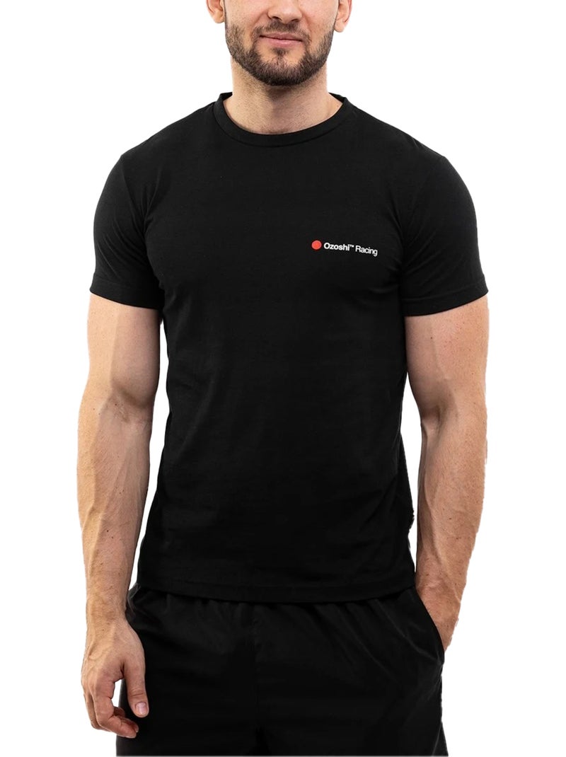 Ozoshi - Camiseta Diseño Logotipo Pequeño para Hombre Negro - Kiabi