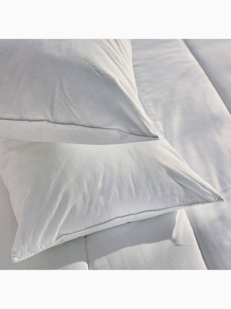 Pack 2 almohadas de fibra- tacto gel - dormir de lado - firmeza media-alta Blanco - Kiabi