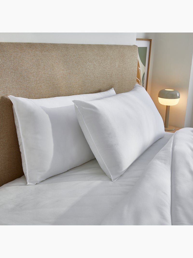 Pack 2 Almohadas de Fibra con Aloe Vera - Firmeza baja Blanco - Kiabi