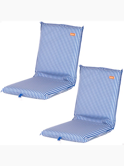Pack 2 asientos playa bajos multiposición 40x48x56 cm con bolsillo trasero aktive - Kiabi Pack 2 asientos playa bajos multiposición 40x48x56 cm con bolsillo trasero aktive - Kiabi