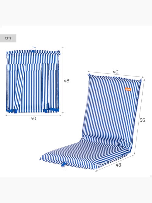 Pack 2 asientos playa bajos multiposición 40x48x56 cm con bolsillo trasero aktive - Kiabi Pack 2 asientos playa bajos multiposición 40x48x56 cm con bolsillo trasero aktive - Kiabi