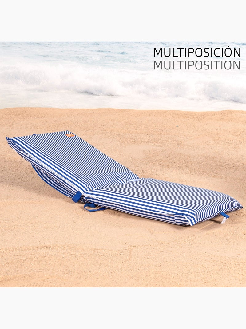 Pack 2 asientos playa bajos multiposición 40x48x56 cm con bolsillo trasero aktive Azul - Kiabi