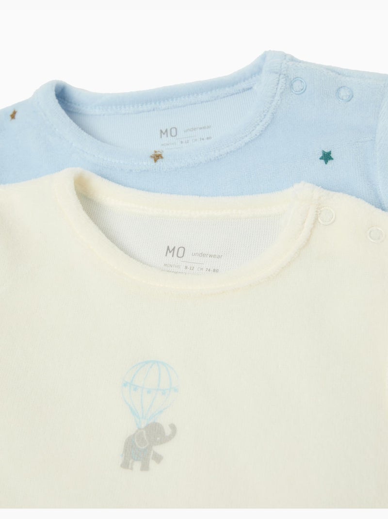 Pack 2 Babygrow Velvet, MO Fashion Blanco - Kiabi