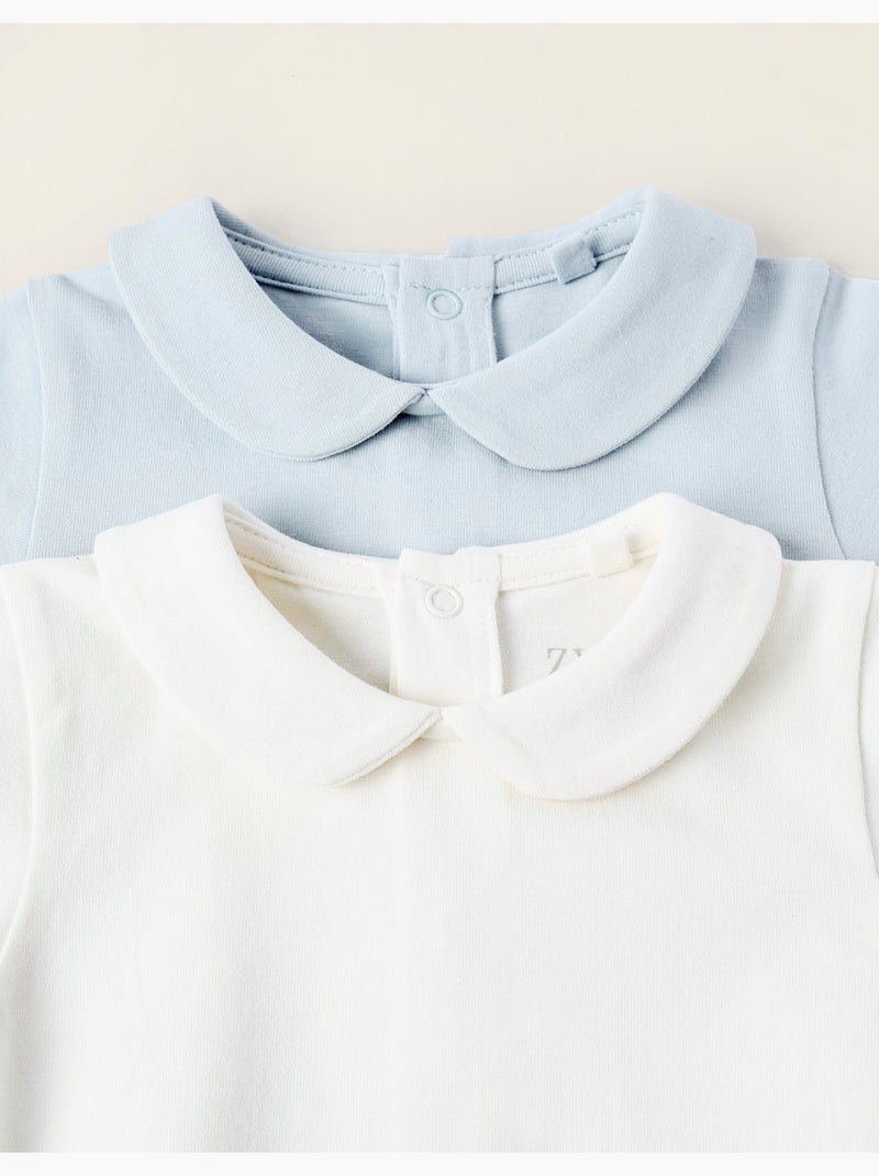 Pack 2 bodies con cuello babero Azul claro - Kiabi
