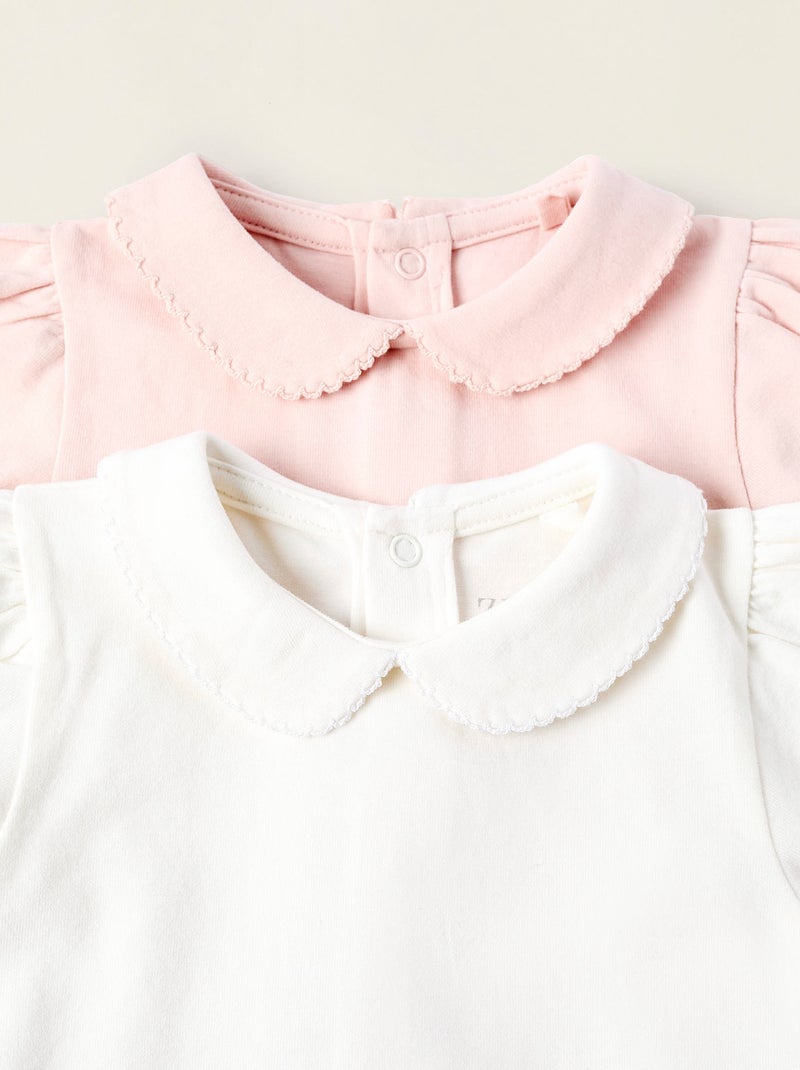 Pack 2 bodies con cuello babero Rosa claro - Kiabi