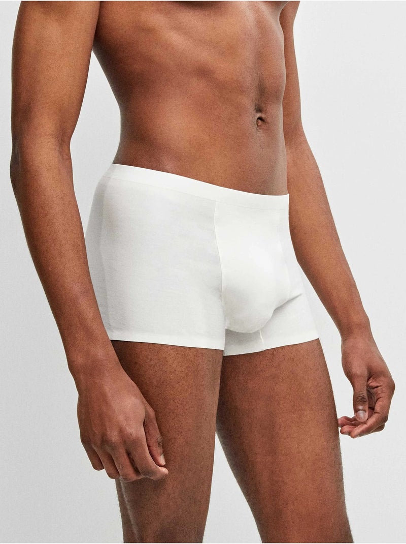 Pack 2 boxer hombre lisos, bajos sin costuras, de modal Blanco - Kiabi