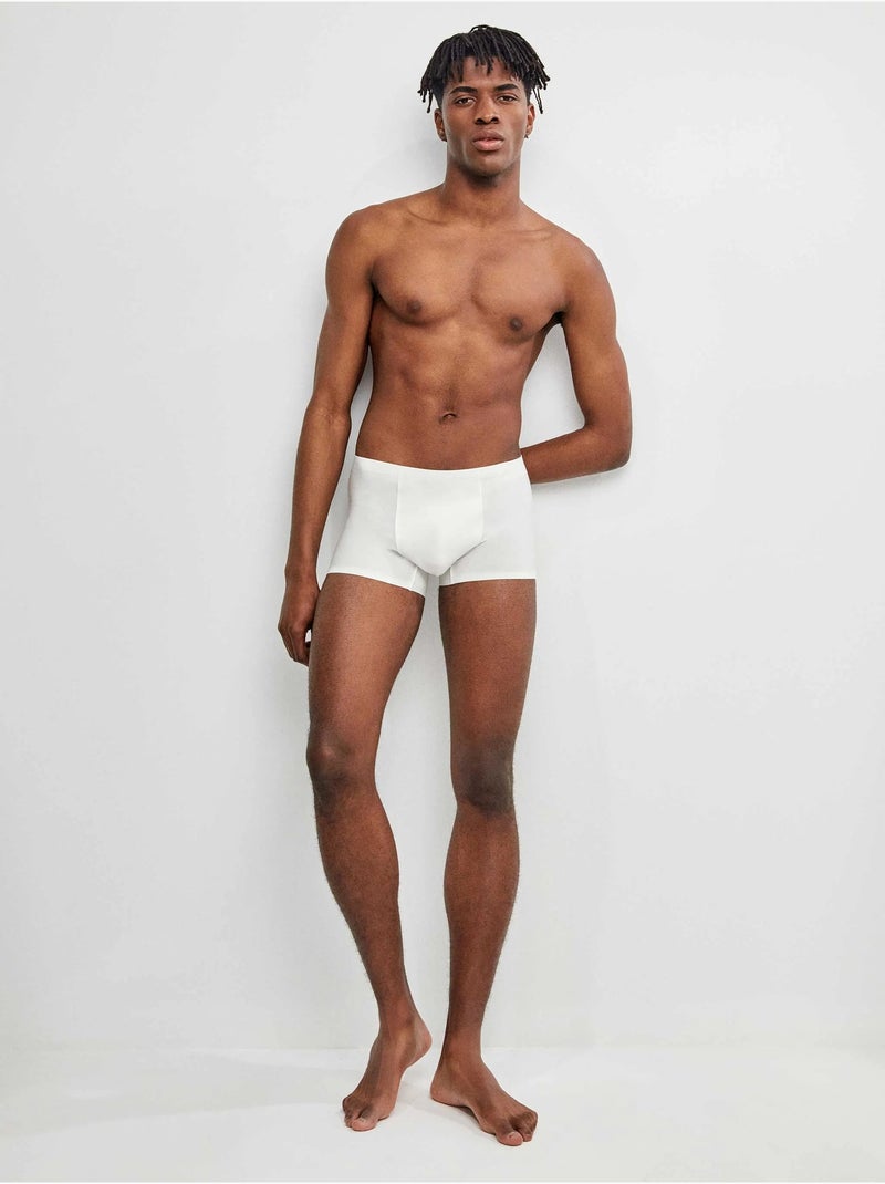 Pack 2 boxer hombre lisos, bajos sin costuras, de modal Blanco - Kiabi