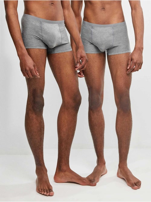 Pack 2 boxer hombre lisos, bajos sin costuras, de modal - Kiabi Pack 2 boxer hombre lisos, bajos sin costuras, de modal - Kiabi