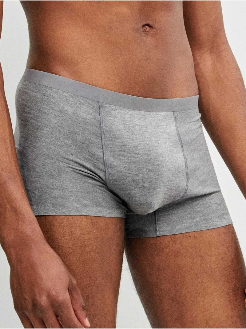 Pack 2 boxer hombre lisos, bajos sin costuras, de modal Gris jaspeado - Kiabi