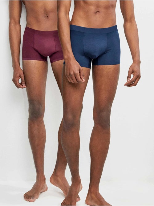 Pack 2 boxer hombre lisos, bajos sin costuras, de modal - Kiabi Pack 2 boxer hombre lisos, bajos sin costuras, de modal - Kiabi