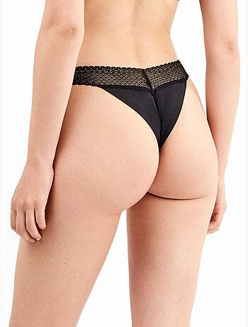 Pack 2 bragas brasileñas con encaje en cintura