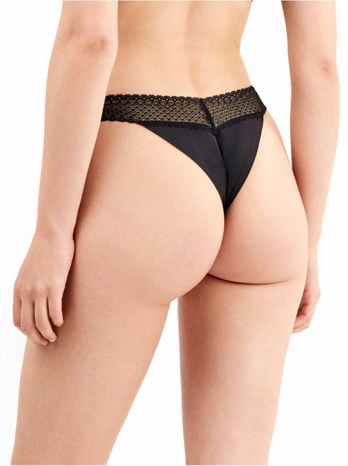 Pack 2 bragas brasileñas con encaje en cintura - Kiabi Pack 2 bragas brasileñas con encaje en cintura - Kiabi