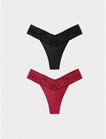 Pack 2 bragas brasileñas con encaje floral