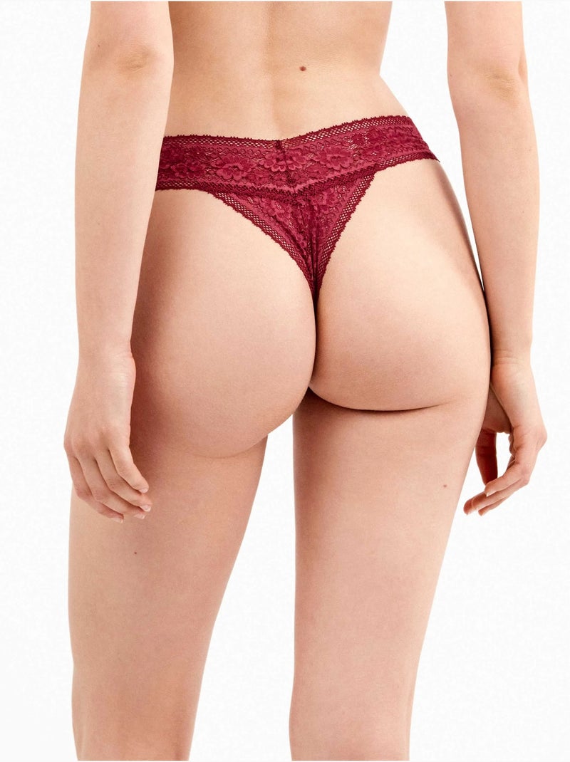 Pack 2 bragas brasileñas con encaje floral Multicolor - Kiabi