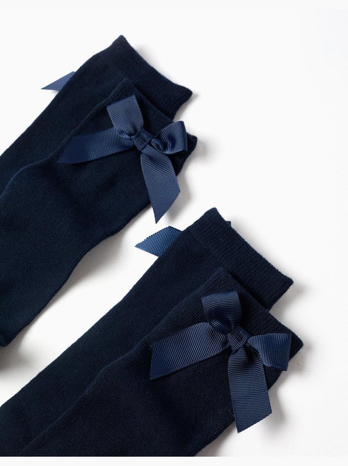 Pack 2 calcetines altos con lazo - Kiabi