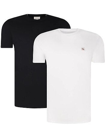 Pack 2 Camisetas Calvin Klein Hombre con Etiqueta Tejida