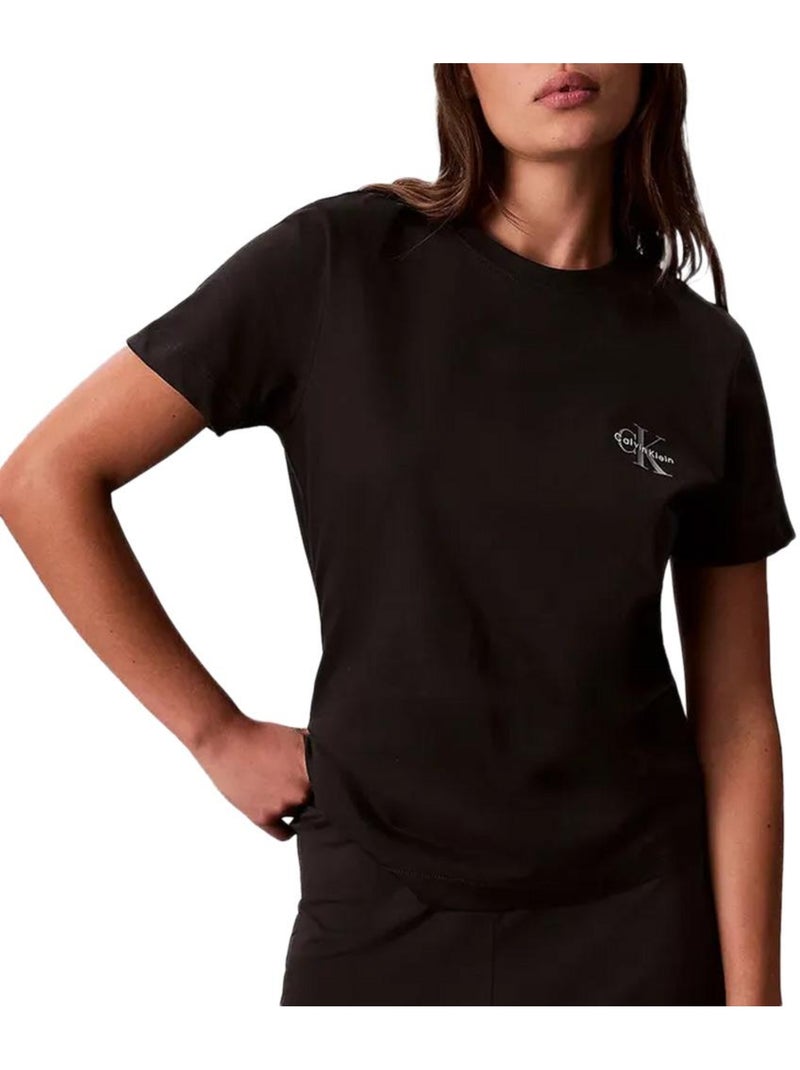 Pack 2 Camisetas Calvin Klein Jeans Mujer con Monograma Negro - Kiabi