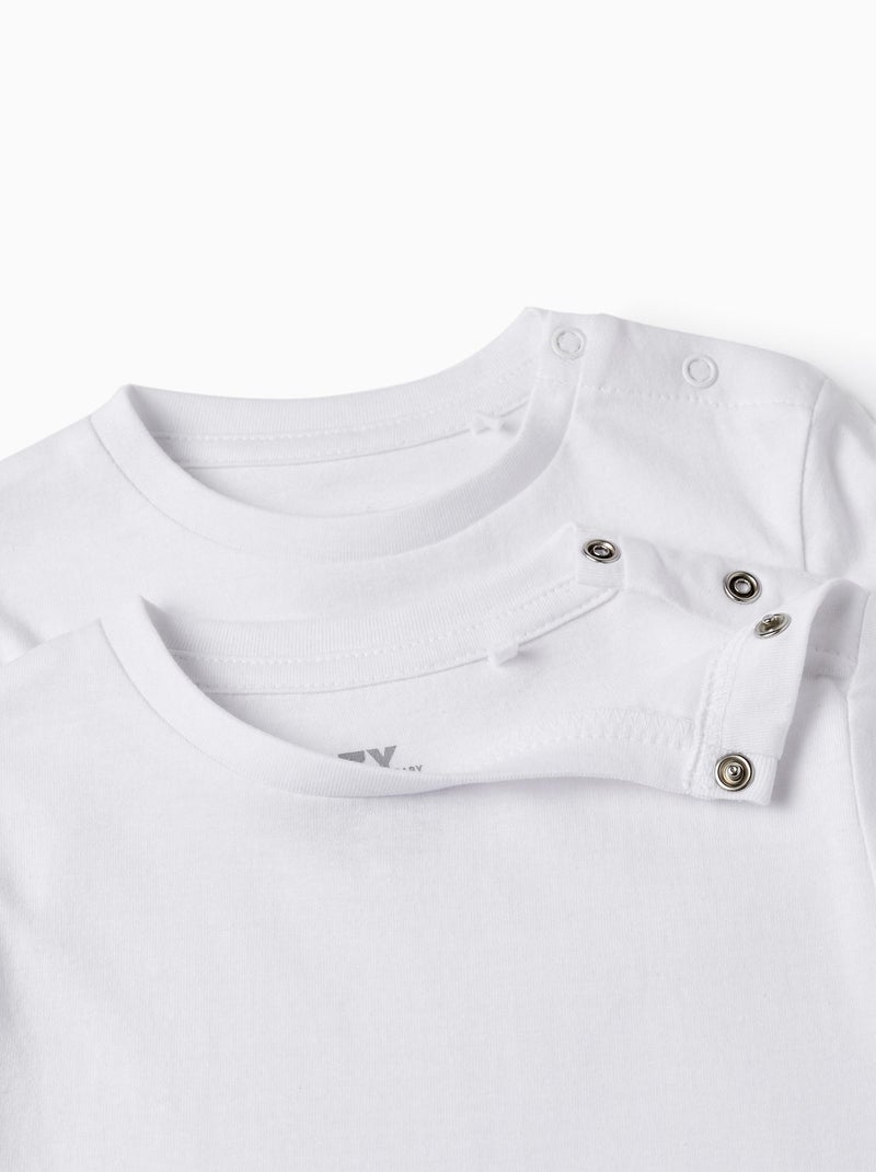 Pack 2 camisetas de manga larga Blanco - Kiabi
