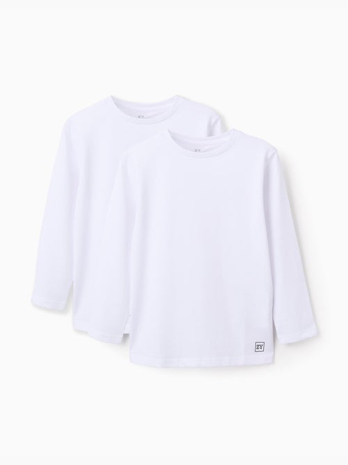 Pack 2 camisetas de manga larga lisas - Kiabi Pack 2 camisetas de manga larga lisas - Kiabi