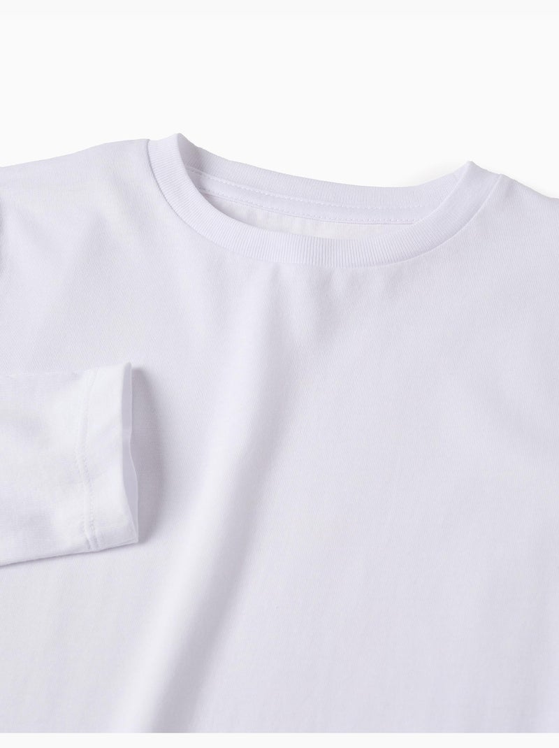 Pack 2 camisetas de manga larga lisas Blanco - Kiabi