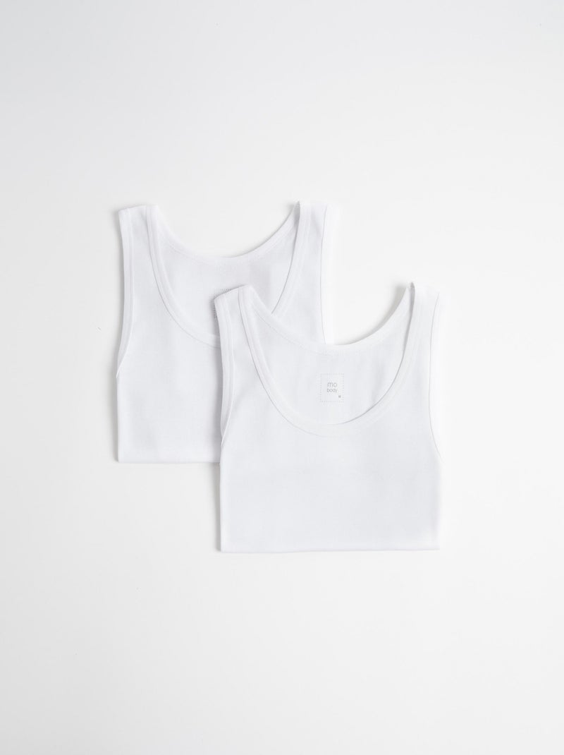 Pack 2 camisetas interiores sin mangas, MO Fashion Blanco - Kiabi
