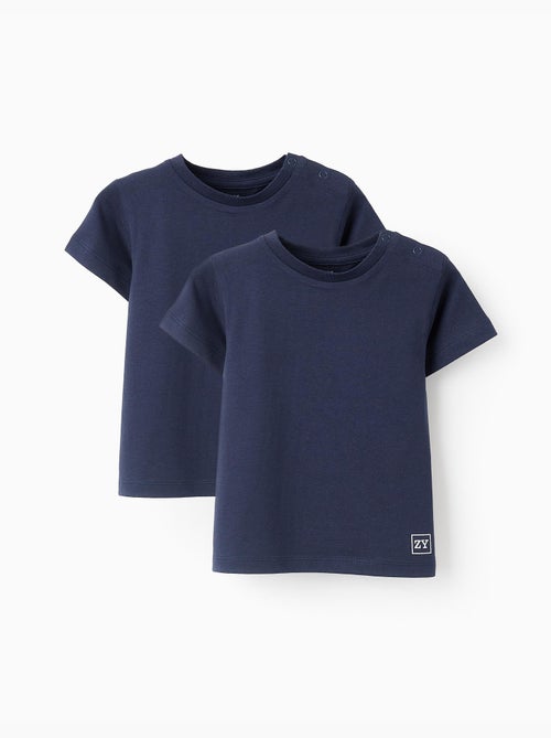 Pack 2 camisetas lisas en algodón - Kiabi