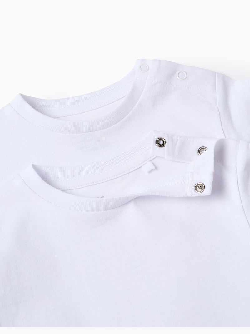 Pack 2 camisetas lisas en algodón Blanco - Kiabi