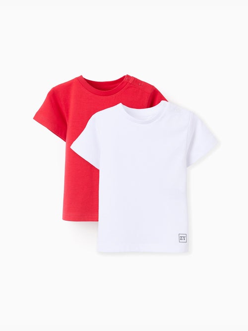 Pack 2 camisetas lisas en algodón - Kiabi