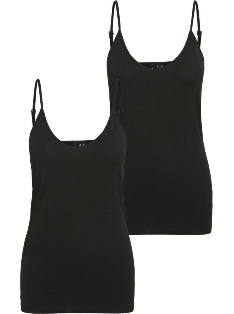Pack 2 Camisetas sin Mangas Vero Moda para Mujer Negro - Kiabi
