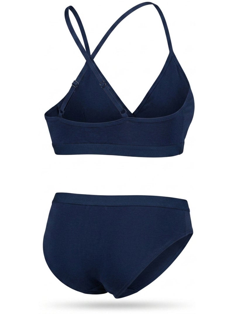 Pack 2 Conjuntos Niña Top Deportivo Braga Algodón Licencia Oficial ROXY Azul marino - Kiabi
