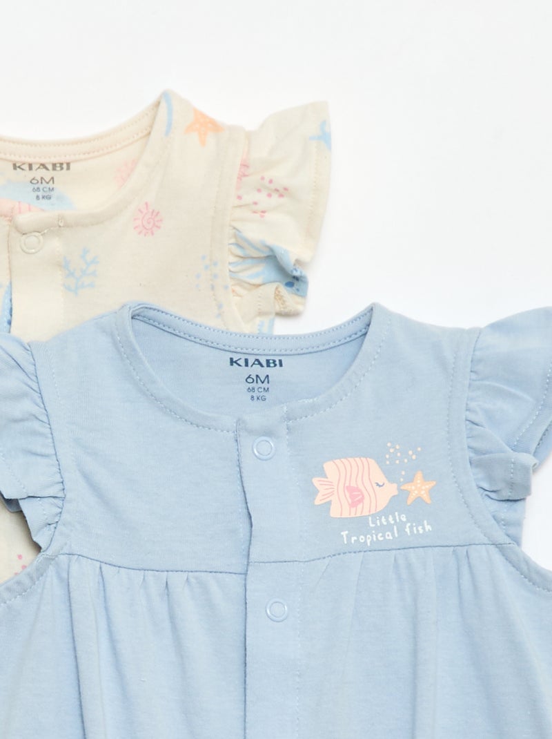 Pack 2 dors bien ligeros con sisas con volantes Beige - Kiabi