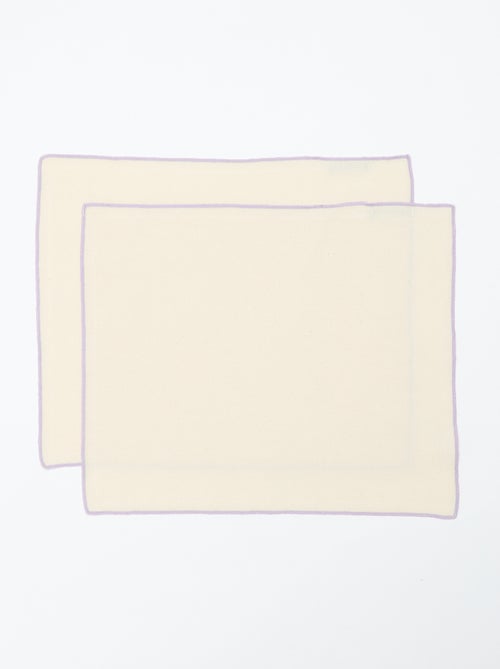 Pack 2 en 1 de 2 manteles individuales lisos / Servilletas  (32 x 40 cm) - Kiabi Home - Kiabi