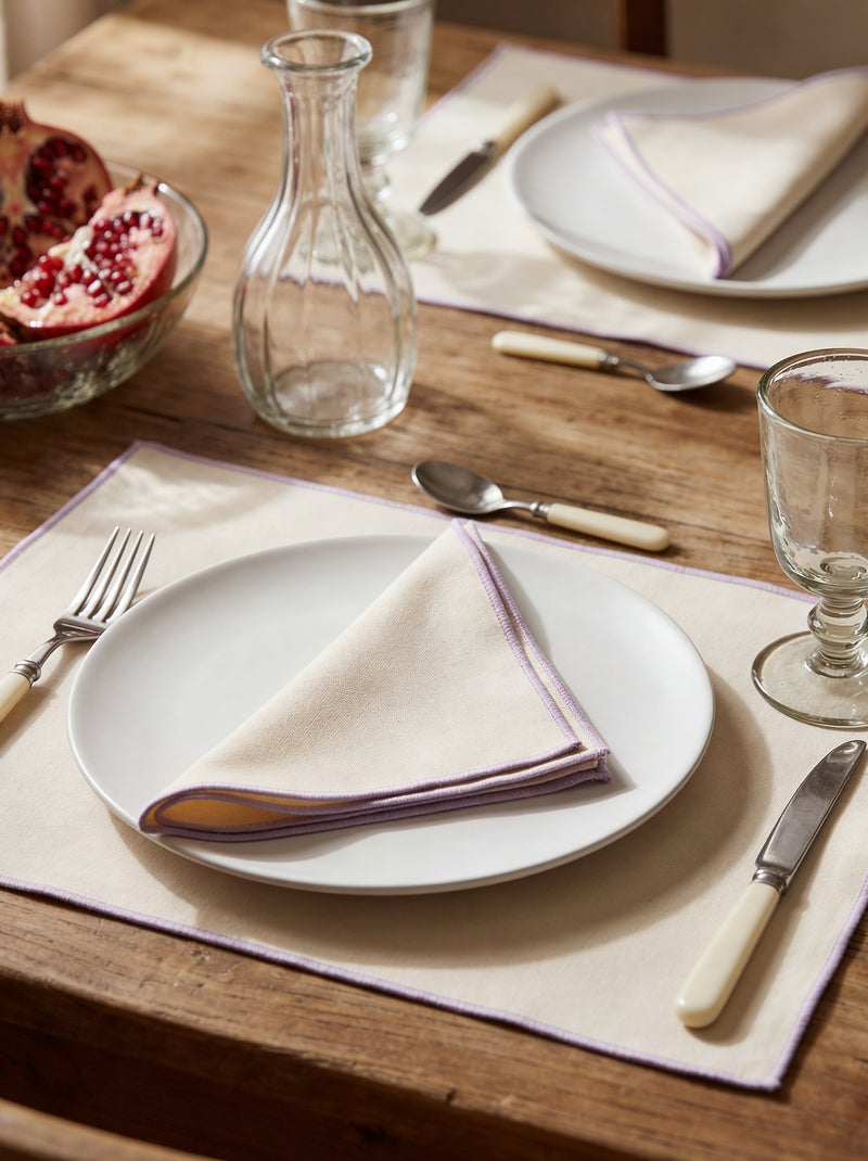 Pack 2 en 1 de 2 manteles individuales lisos / Servilletas  (32 x 40 cm) - Kiabi Home Beige - Kiabi
